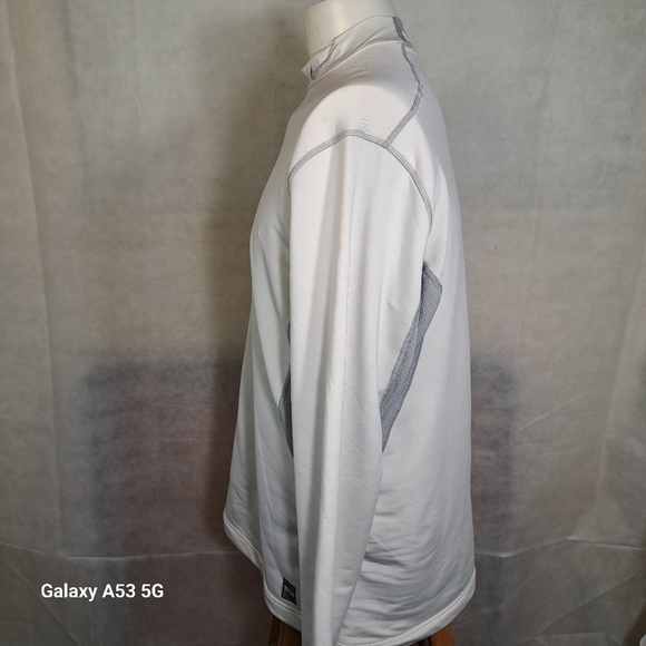 Nike Pro Combat Lt Gray Long Sleeve Dri-Fit Pullover Shirt Men's Size XL - Picture 2 of 9